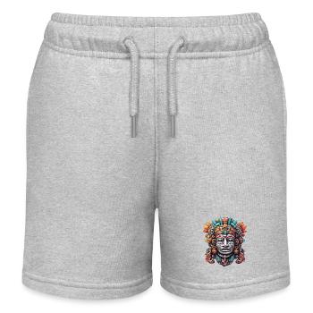 Maya / Haute Culture / Pérou / Calendrier Maya / Motif - Short de jogging enfant bio Stanley/Stella - gris chiné - Devant