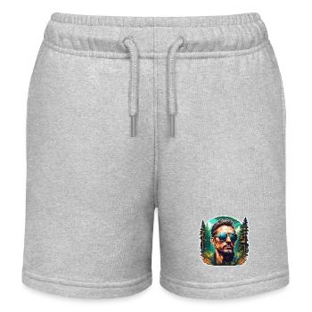 Sunglasses / Man / Forest / Portrait / Guy - Kids Organic Sweat Shorts by Stanley/Stella - heather grey - Front