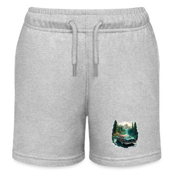 Old Timer / Auto / 50er Jahre / Retro / Vintage - Kinder Organic Joggingshorts Mini Bolter von Stanley/Stella - Grau meliert - Vorne