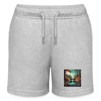 Sonnenbrille / Reflektion / Wald / Spiegelung - Kinder Organic Joggingshorts Mini Bolter von Stanley/Stella - Grau meliert - Vorne