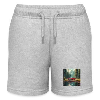 Old Timer / Auto / 50er Jahre / Retro / Vintage - Kinder Organic Joggingshorts Mini Bolter von Stanley/Stella - Grau meliert - Vorne