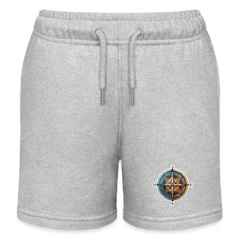 Boussole / Direction cardinale / Voyage / Survie - Short de jogging enfant bio Stanley/Stella - gris chiné - Devant