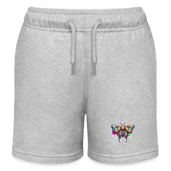 Motte / Tier / Insekt / Larve / Schädling - Kinder Organic Joggingshorts Mini Bolter von Stanley/Stella - Grau meliert - Vorne