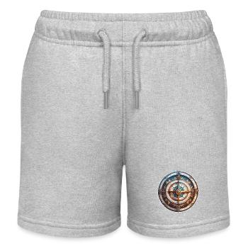 Boussole / Direction cardinale / Voyage / Survie - Short de jogging enfant bio Stanley/Stella - gris chiné - Devant