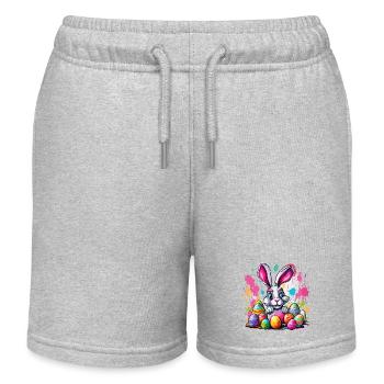 Osterhase / Ostern / Eier / Feiertage / Osterfest - Kinder Organic Joggingshorts Mini Bolter von Stanley/Stella - Grau meliert - Vorne
