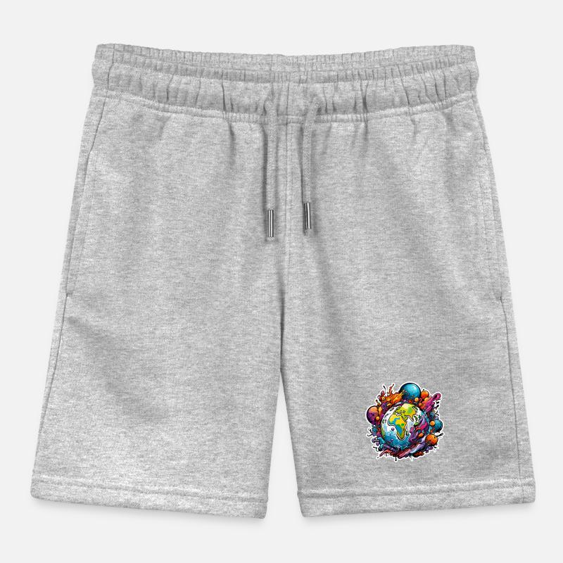 Planets / Solar System / Space / Galaxy Kids Organic Sweat Shorts by Stanley/Stella
