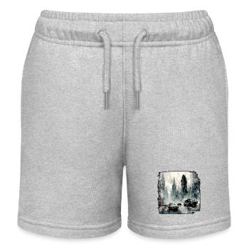Apocalypse / Doomsday / Destruction / Anarchy - Kids Organic Sweat Shorts by Stanley/Stella - heather grey - Front