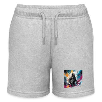 Apocalypse / Doomsday / Destruction / Anarchy - Kids Organic Sweat Shorts by Stanley/Stella - heather grey - Front