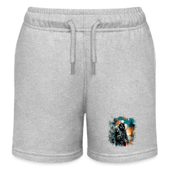 Apocalypse / Doomsday / Destruction / Anarchy - Kids Organic Sweat Shorts by Stanley/Stella - heather grey - Front