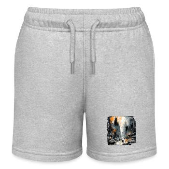 Apocalypse / Doomsday / Destruction / Anarchy - Kids Organic Sweat Shorts by Stanley/Stella - heather grey - Front