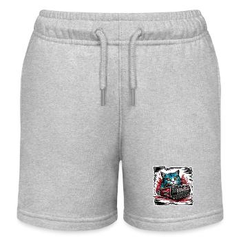 Radio / Analogique / Musique / Fréquence / Haut-parleurs - Short de jogging enfant bio Stanley/Stella - gris chiné - Devant