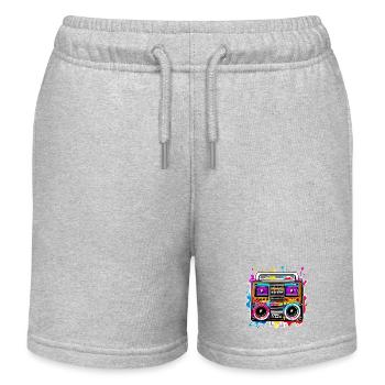 Radio / Analog / Musik / Frequenz / Lautsprecher - Kinder Organic Joggingshorts Mini Bolter von Stanley/Stella - Grau meliert - Vorne
