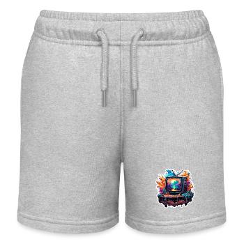TV / Television / Analogue / Tube TV / Retro - Kids Organic Sweat Shorts by Stanley/Stella - heather grey - Front