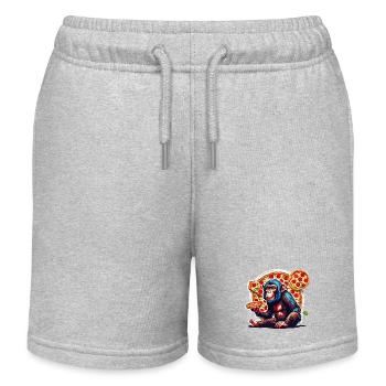 Pizza / Fast Food / Italian / Margherita - Kids Organic Sweat Shorts by Stanley/Stella - heather grey - Front