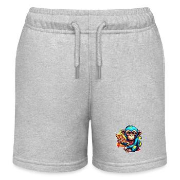 Pizza / Fast Food / Italian / Margherita - Kids Organic Sweat Shorts by Stanley/Stella - heather grey - Front
