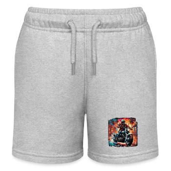 Motorcycle Logo/Bike/Two-Wheeler/Vehicle/Motors - Kids Organic Sweat Shorts by Stanley/Stella - heather grey - Front