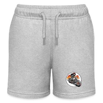Motorcycle Logo/Bike/Two-Wheeler/Vehicle/Motors - Kids Organic Sweat Shorts by Stanley/Stella - heather grey - Front