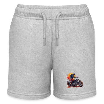 Motorcycle Logo/Bike/Two-Wheeler/Vehicle/Motors - Kids Organic Sweat Shorts by Stanley/Stella - heather grey - Front