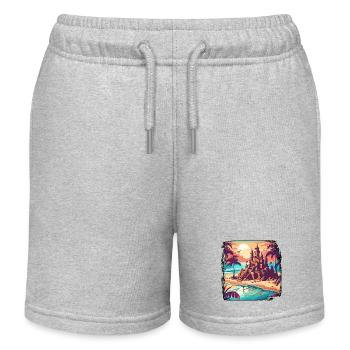 Sandburg / bauen / spielen / Schloss / Urlaub - Kinder Organic Joggingshorts Mini Bolter von Stanley/Stella - Grau meliert - Vorne