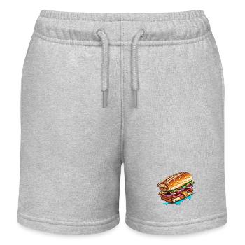 Sandwich / Sandwich / Food / Groceries - Kids Organic Sweat Shorts by Stanley/Stella - heather grey - Front