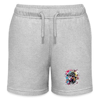 Rappeur / Hip Hop / Chanson / Cool / Rimes / Beat - Short de jogging enfant bio Stanley/Stella - gris chiné - Devant