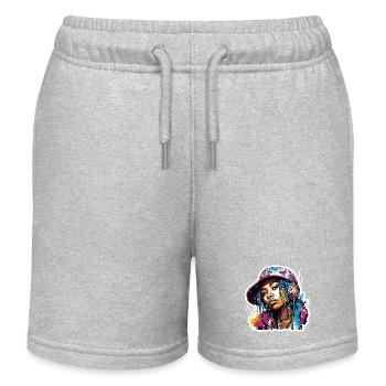 Rappeur / Hip Hop / Chanson / Cool / Rimes / Beat - Short de jogging enfant bio Stanley/Stella - gris chiné - Devant