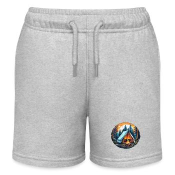 Wald / Fluss / Wild / Life / Fluss / Bäume - Kinder Organic Joggingshorts Mini Bolter von Stanley/Stella - Grau meliert - Vorne