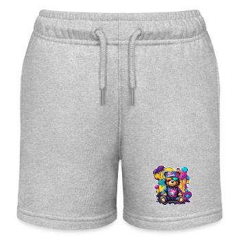 Teddybär / Kuscheltier / Stofftier / Geschenkidee - Kinder Organic Joggingshorts Mini Bolter von Stanley/Stella - Grau meliert - Vorne