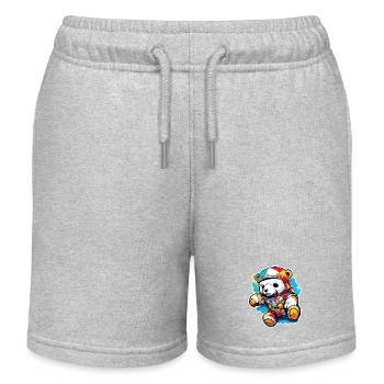 Teddybär / Kuscheltier / Stofftier / Geschenkidee - Kinder Organic Joggingshorts Mini Bolter von Stanley/Stella - Grau meliert - Vorne