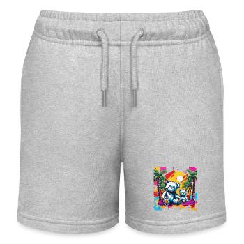 Teddybär / Kuscheltier / Stofftier / Geschenkidee - Kinder Organic Joggingshorts Mini Bolter von Stanley/Stella - Grau meliert - Vorne
