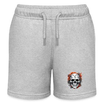 Skull / Skull / Skeleton / Gothic / Tattoo - Kids Organic Sweat Shorts by Stanley/Stella - heather grey - Front