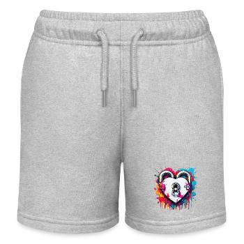 Shoulder Lock / Key / Heart Lock / Motif - Kids Organic Sweat Shorts by Stanley/Stella - heather grey - Front