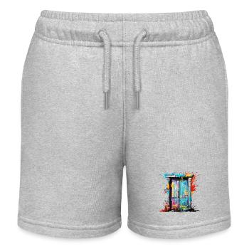 Door / Entrance / Lock / Gate / Front Door / Design - Kids Organic Sweat Shorts by Stanley/Stella - heather grey - Front