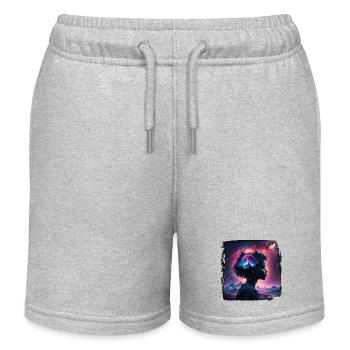 Silhouette / Forest / Portrait / Trees / Person - Kids Organic Sweat Shorts by Stanley/Stella - heather grey - Front