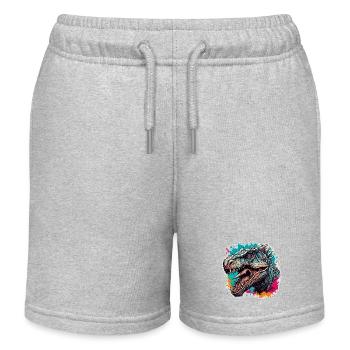 Dinosaure / Animal / Préhistorique / Reptile / Garçons - Short de jogging enfant bio Stanley/Stella - gris chiné - Devant