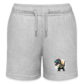 Dinosaure / Animal / Préhistorique / Reptile / Garçons - Short de jogging enfant bio Stanley/Stella - gris chiné - Devant