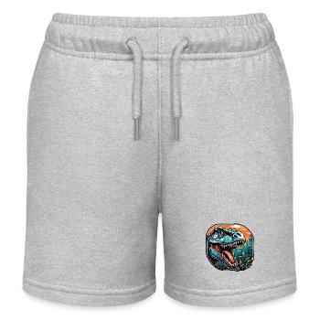 Dinosaure / Animal / Préhistorique / Reptile / Garçons - Short de jogging enfant bio Stanley/Stella - gris chiné - Devant