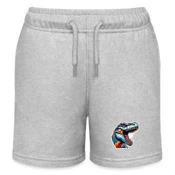 Dinosaure / Animal / Préhistorique / Reptile / Garçons - Short de jogging enfant bio Stanley/Stella - gris chiné - Devant