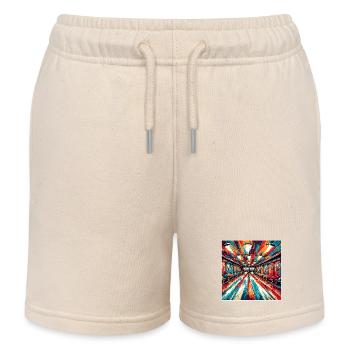 Bowling / Skittles / Bowling Alley / Pin / Strike - Kids Organic Sweat Shorts by Stanley/Stella - soft Ecru - Front