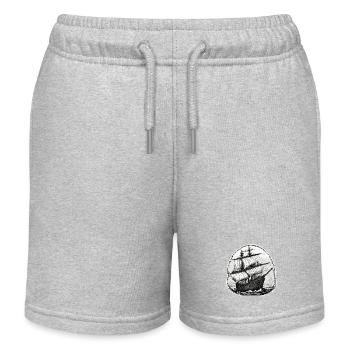 Ship / Boat / Anchor / Sea / Ocean / Captain - Kids Organic Sweat Shorts by Stanley/Stella - heather grey - Front
