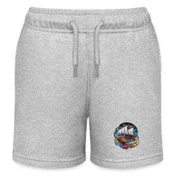 Ship / Boat / Anchor / Sea / Ocean / Captain - Kids Organic Sweat Shorts by Stanley/Stella - heather grey - Front