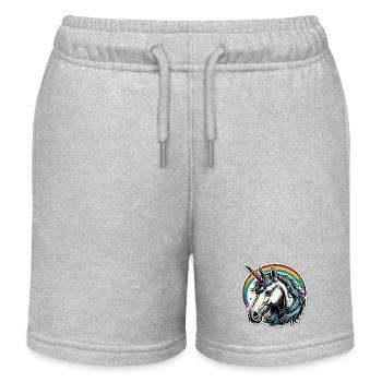 Unicorn / Mythical Creatures / Fairy Tale / Magic / Glitter - Kids Organic Sweat Shorts by Stanley/Stella - heather grey - Front