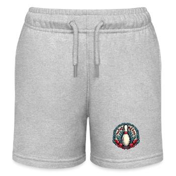 Bowling / Skittles / Bowling Alley / Pin / Strike - Kids Organic Sweat Shorts by Stanley/Stella - heather grey - Front