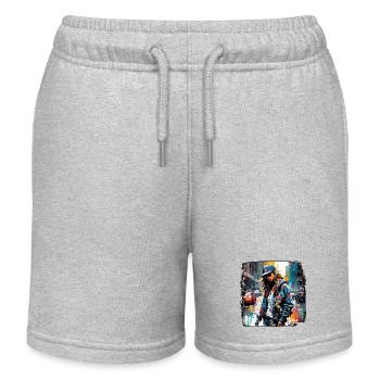 Rapper / Hip Hop / Song / Cool / Rhymes / Beat - Kids Organic Sweat Shorts by Stanley/Stella - heather grey - Front