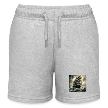 Schiff / Boot / Anker / Meer / Ocean / Kapitän - Kinder Organic Joggingshorts Mini Bolter von Stanley/Stella - Grau meliert - Vorne