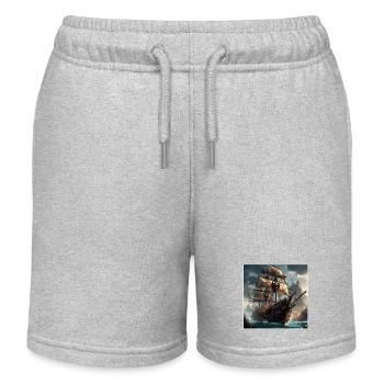 Schiff / Boot / Anker / Meer / Ocean / Kapitän - Kinder Organic Joggingshorts Mini Bolter von Stanley/Stella - Grau meliert - Vorne