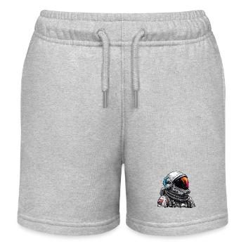 Astronaut / Space / Spaceship / Spaceship / Moon - Kids Organic Sweat Shorts by Stanley/Stella - heather grey - Front