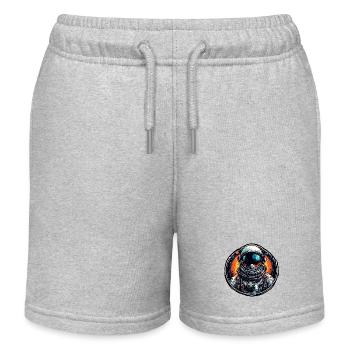 Astronaut / Space / Spaceship / Spaceship / Moon - Kids Organic Sweat Shorts by Stanley/Stella - heather grey - Front