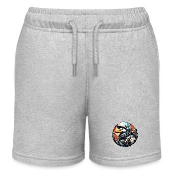 Astronaut / Weltall / Tier / Ente / Raumschiff - Kinder Organic Joggingshorts Mini Bolter von Stanley/Stella - Grau meliert - Vorne