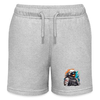 Astronaut / Space / Spaceship / Spaceship / Moon - Kids Organic Sweat Shorts by Stanley/Stella - heather grey - Front